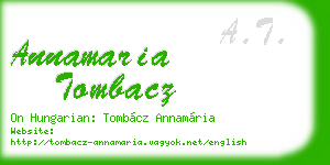 annamaria tombacz business card